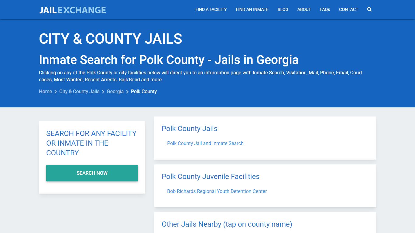 Inmate Search for Polk County | Jails in Georgia - Jail Exchange